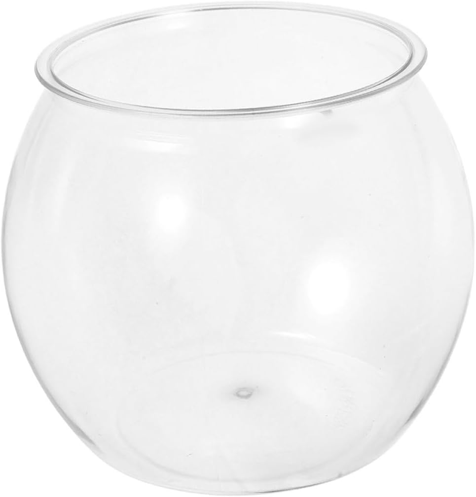 Cabilock Plastic Betta Fish Tank Small Desktop Aquarium Bowl Shrimp Tank Break-Resistant Ecological Micro Landscape Fish Bowl for Home and Office Use