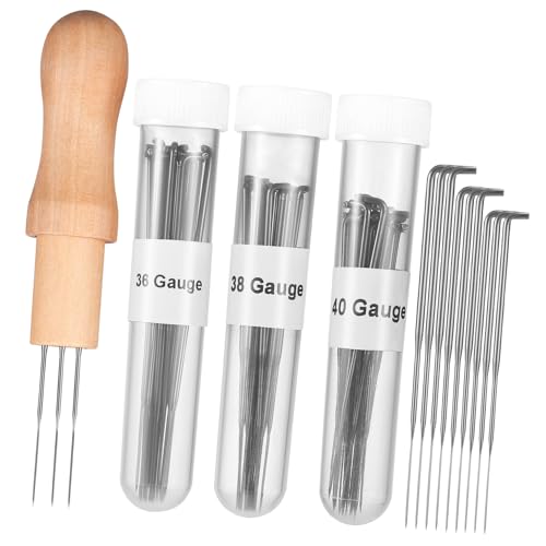 IWOWHERO Wool Felting Supply 1 Set Felt Needles Wooden Handles Versatile for Needle Felting Crafts