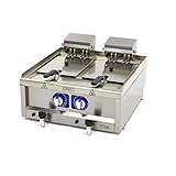 Maxima Commercial Klasse Gastro Fritteuse - Elektrisch - 2 x 10 l Öl - 600 x 600 mm tief - mit Kaltzone und Ablasshahn - 2 x 6000 Watt