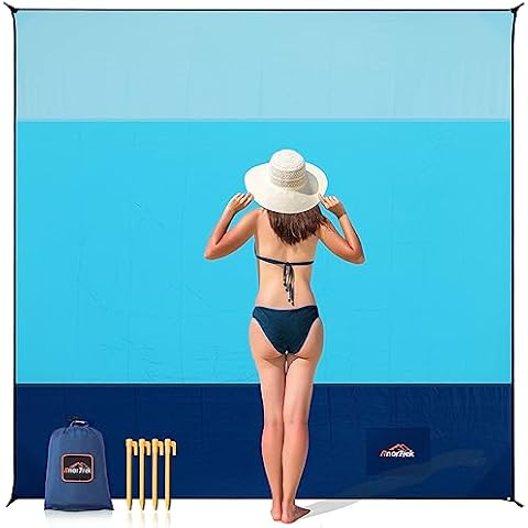AnorTrek Compact Sand-Free Beach Mat | 2m x2m Water-Resistant Outdoor Blanket | Quick-Dry Lightweight Cover