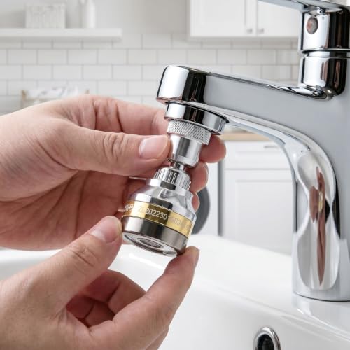Grifo giratorio ajustable extensor de lavabo y accesorio antisalpicaduras de cocina 7