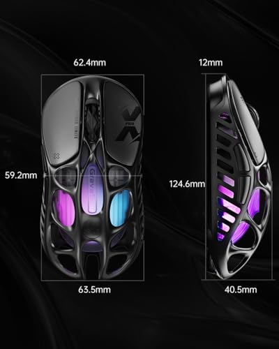 GravaStar Mercury X Pro Wireless Gaming Mouse, Come with 8K Dongle – 32,000 DPI PAW 3950 Sensor, 8,000Hz Polling Rate, Only 49g, Magnesium Alloy Hollow Frame, RGB Lighting, 5 Programmable Buttons - Image 6