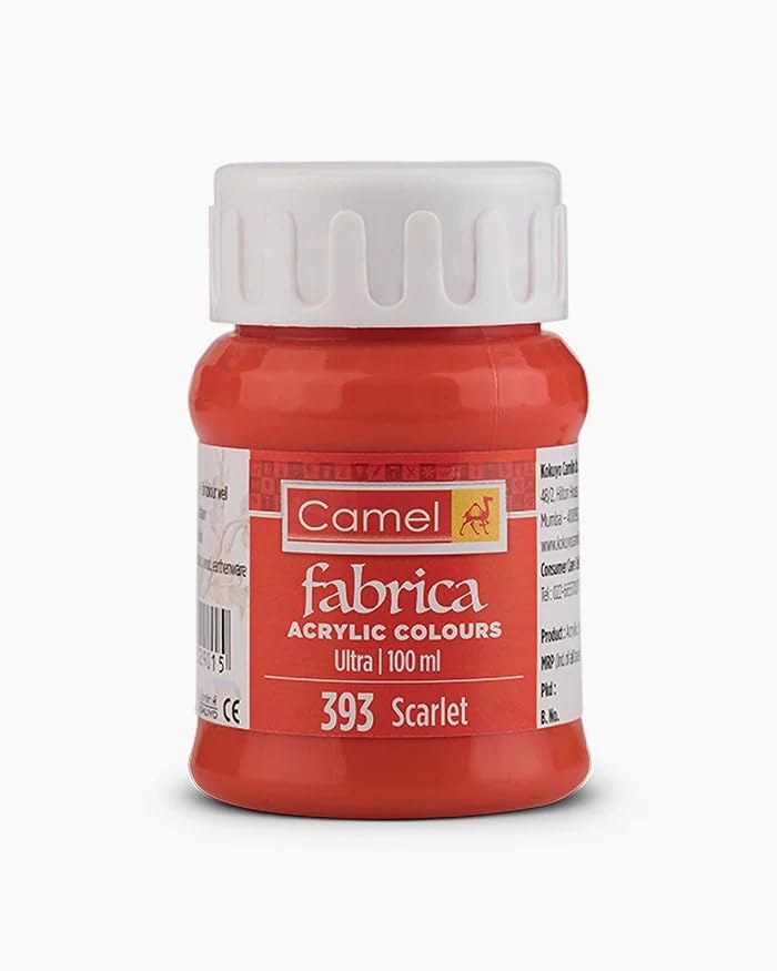 Image of Acrylic Colour 100ML - Versatile, Permanent, and Skin-Friendly Paint for Multiple Surfaces | (Scarlet 393)