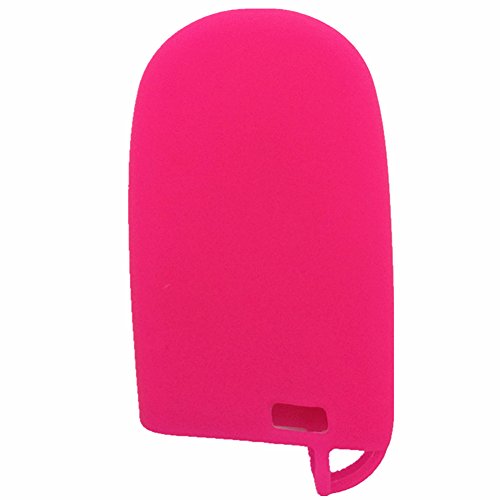 Ezzy Auto Hot Pink 4 Buttons Silicone Key Fob Case Cover Key Cover Key Jacket Skin Protector Fit For Dodge Challenger #TOP2