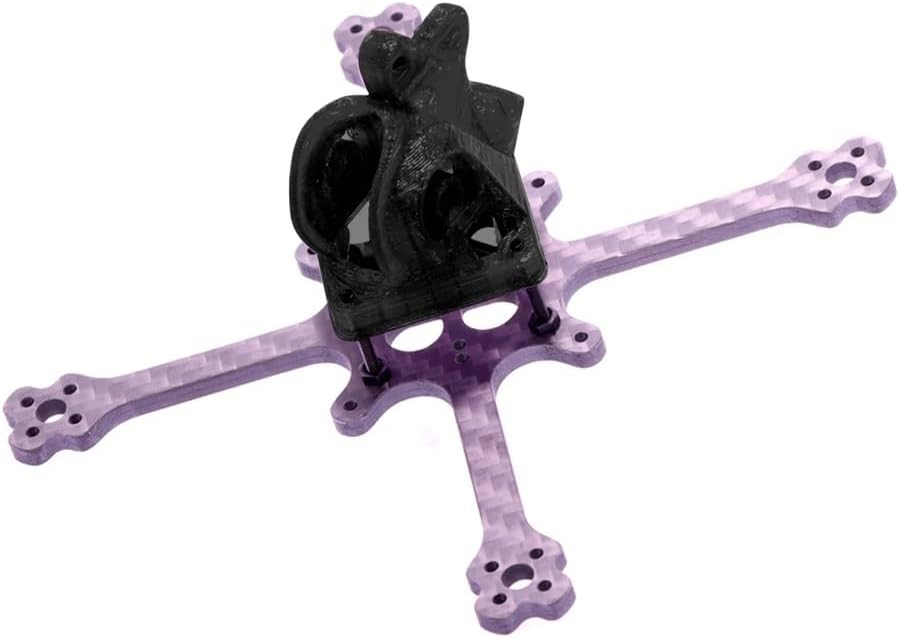 Fit for FPV Racing Quadcopter 75MM Wheelbase 3K Carbon Fiber Frame Kit with 3D Printed TPU 14mm Camera Canopy 1303 Motor(A Version Black)