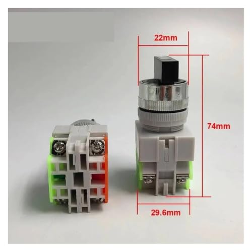 Perilla de interruptor giratorio 22mm ON-OFF con conmutador de 2 posiciones LAY7 4