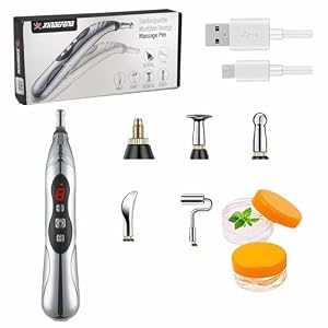 Acupunctuurpen, oplaadbaar, 5-in-1 elektronische acupunctuurpen, massageapparaat, krachtige meridiaan-energie-massagestift voor spiergenezing, pijnverlichting
