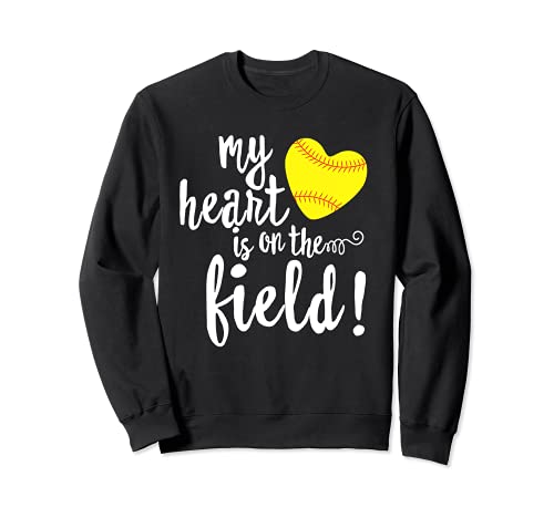 My Heart is on That Field - Maglietta da baseball, motivo: mamma Felpa