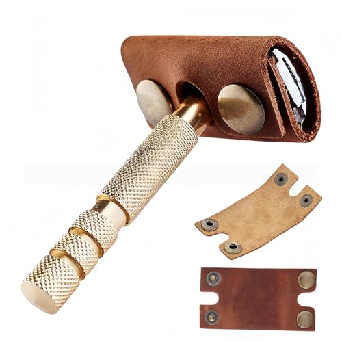Genuine Cowhide Leather Case for Manual Safety Razor, Double Edge/Butterfly Razor Head Protective...