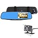 NEXGADGET Car Dash Cam, 4.3" LCD FHD 1080p Dual Lens Car Camera Front and Rear DVR Video Recorder Vehicles Camera with Car Charger One USB Port