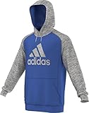 adidas  Men's Team Issue Fleece Logo Pullover, Large, Blue/Light Grey Heather