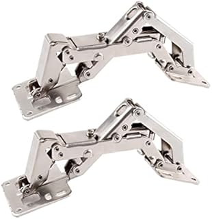 2X Qrity Pack of Kitchen Cabinet Door Hinges Cupboard Door 170 Degree Hinges + 16 Fixing Screws - Large Angle Door Hinges - No Slot Required - Easy to Install