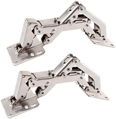 Qrity 2X Pack of Big Kitchen Cabinet Door Hinges Cupboard Door 170 Degree Hinges + 16 Fixing Screws - Large Angle Door Hinges - No Slot Required - Easy to Install