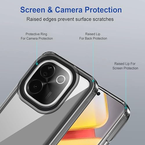 Image of Zapcase Back Case Cover for Vivo T3 Pro 5G | Compatible for Vivo T3 Pro 5G Back Cover | Case Cover with Camera Protection | (TPU + PC | Translucent Black)