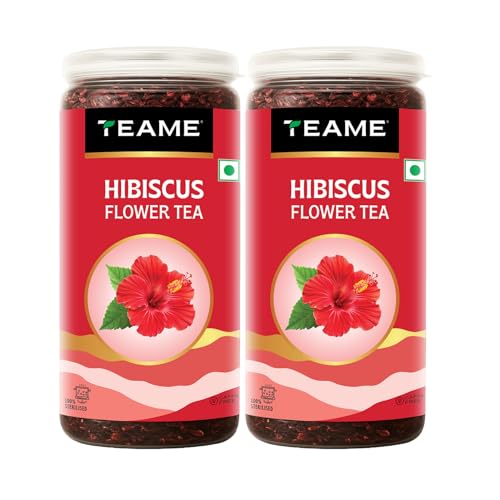 Image of TE-A-ME - Hibiscus Tea - 200 gm (200+ Cups) | Supports - SKIN GLOW ENHANCING | Flower Based - Herbal | Caffeine Free - Tangy Flavor | Hibiscus Tea Leaves | 100g - Pack of 2