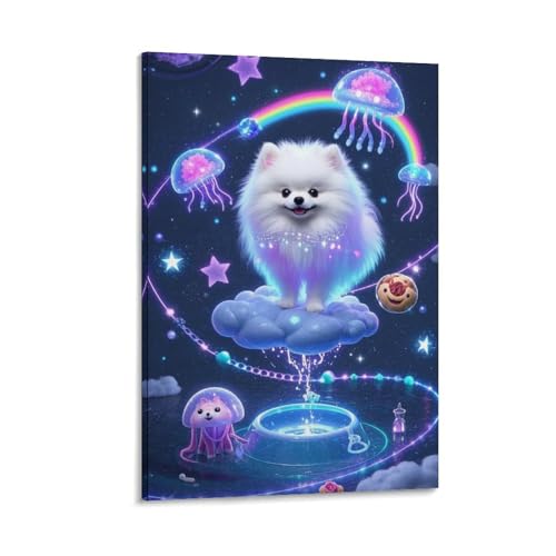 Impression sur toile Pomeranian pour célébrer l'amour des animaux chez soi