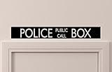Vintage Style Police Public Call Box Telephone Bedroom Closet Door - 30 Inch By 4 Inch Black Wall Vinyl Decal Decorative