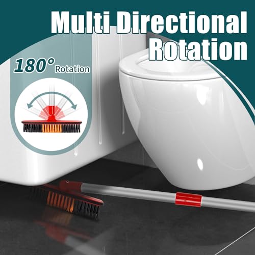 Image of Air Broom, Household Magic Silicone Broom Sweeper, Adjustable Air Broom with Extra-Long Stainless Steel Handle, Multifunction Fixed Squeegee for Floor, Glass, and Tile (Red)