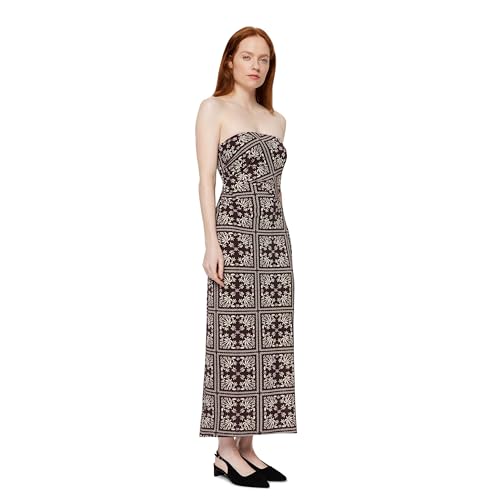 Amazon Essentials Womens Slim-Fit Matte Jersey Strapless Maxi Dress Dark Maroon Bandana Pattern XX-Large