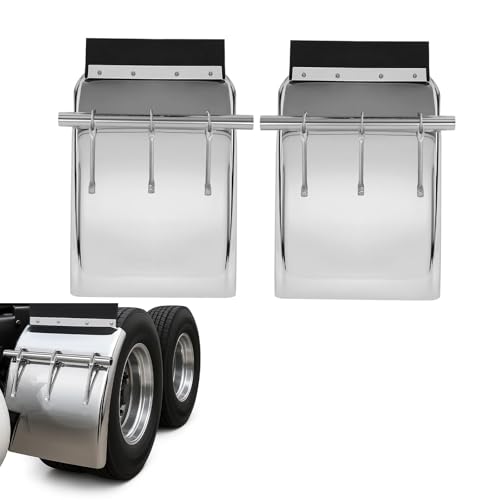 Gelacie Upgrade 33 x 24 Quarter Fenders for Semi Trucks Compatible with Freightliner Peterbilt Kenworth Volvo Mack Polishing Stainless Steel Fenders Right & Left