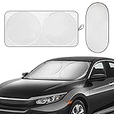 parabrisas kia 🚗【Reflector de rayos UV】 El parasol protege de manera efectiva la tapicería, los componentes electrónicos y los asientos de cuero de daños y evita los costosos reemplazos de asientos gracias a la superficie reflectante adicional de la capota.
