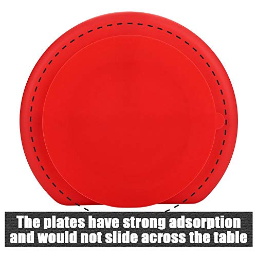 Placas de sucção, placas de silicone fáceis de limpar, silicone não tóxico para geladeira (vermelho)