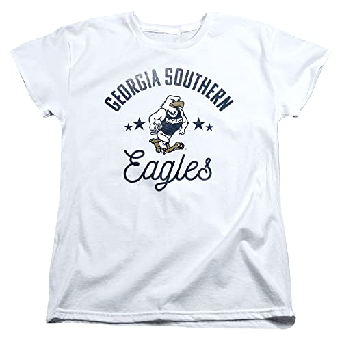 Georgia Southern University Official Eagles Women's T Shirt,White, Small
