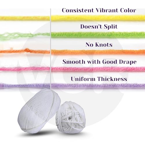 Image of VCR White Yarn, 100 Grams Hank, 190 Meters Length, Acrylic Ball for Crochet and Knitting, Soft Crosia Threads, Pack of 1 Yarn, Suitable for DIY Crafts