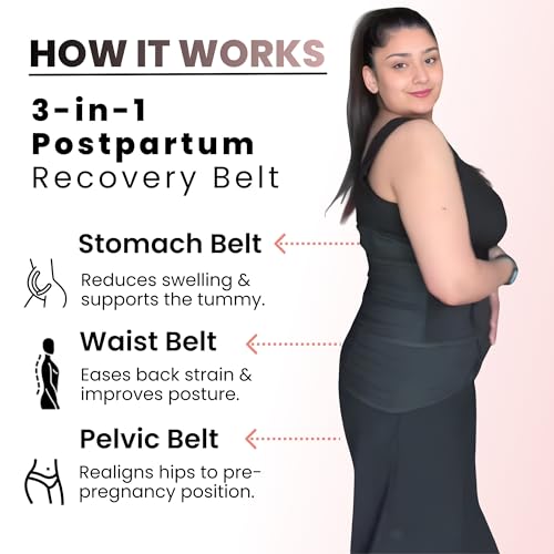 Image of Upyogaa 3-in-1 Postpartum Belly Band Full length - Abdominal Belt for Post-Pregnancy Recovery 1 Year Warranty (3XL)