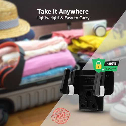 Image of Leo Universal Mobile Holder & Wall Socket Charging Stand | Anti-Slip ABS Mobile Stand for Smartphones & Tablets | Portable Multi Phone Holder for Home, Office & Travel