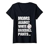 Photo Gallery donna moms against - pantaloni da baseball bianchi da donna maglietta con collo a v Photo Gallery donna moms against - pantaloni da baseball bianchi da donna maglietta con collo a v