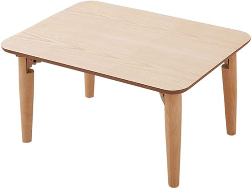 Miniatura 9 de EMOOR Mesa auxiliar plegable de madera, rectangular, pequeña (17.7 x 23.6 pulgadas), nogal, mesa baja para sentarse en el suelo, espacio pequeño,