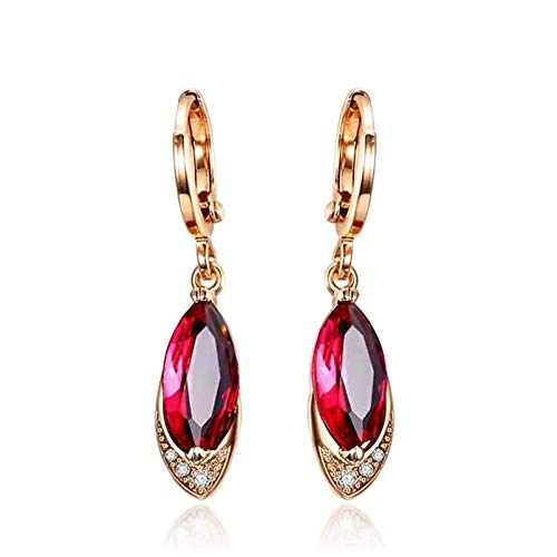 Boucles d'oreilles pendantes rubis en argent, le cadeau de fête idéal
