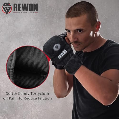 Foto von Rewon MMA Handschuhe - Sparring Grappling Handschuhe für Männer Damen, Hybrid Palm Kickboxen Kampfsport Training handschude