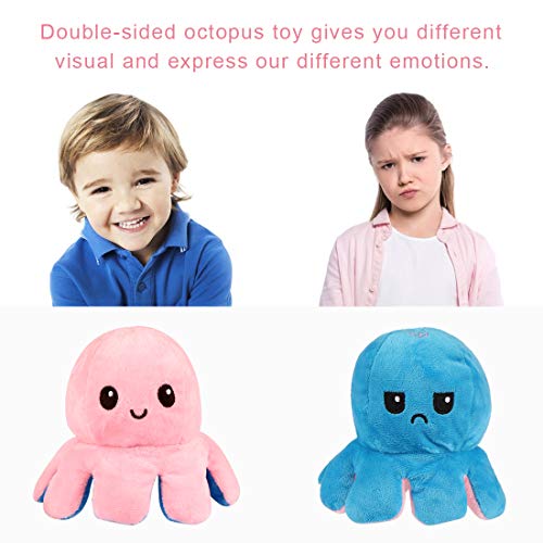 Zaloife Octopus Plüschtiere, Reversible Octopus Plush zum Wenden, Doppelseitige Flip Kuscheltier Octopus, Stofftier… – Bild 6