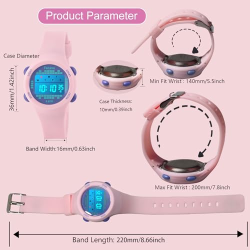 Image of Kids Digital Watch for Girls Boys,Children's Waterproof Colorful Light UP Outdoor Sport Watch with Stopwatch Alarm-Kids Gifts for Girls Boys
