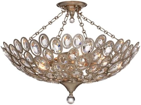 Crystorama Sterling 5 Light Distressed Twilight Semi Flush Mount