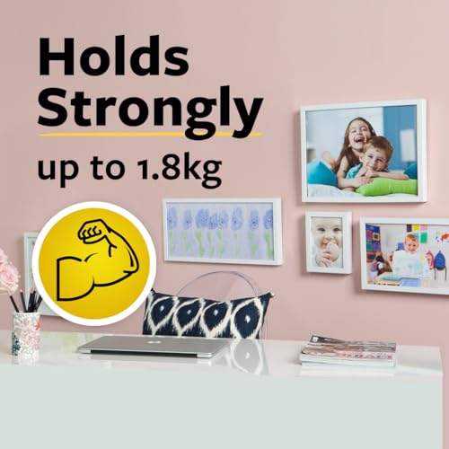 Image of 3M Command 17202ANZ Small Picture Hanging Strips - Pack of 5, Damage-Free Wall Hanging, Holds Up to 1.8kg, Ideal for Photos, Frames & Decor
