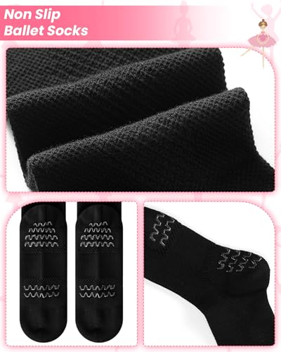 Image of Twistover 4 Pairs Dance Non Slip Socks for Dancer Women Girls Ballet Dancing Socks with Spin Spot Compression Ankle Stockings