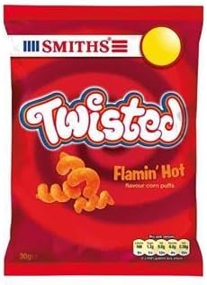 Smiths Wotsits Twisted Flamin' Hot Flavour Corn Puffs 30 g (Pack of 30)