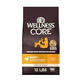 Wellness CORE Puppy Dry Dog Food, Grain-Free, High Protein, Natural, Chicken & Turkey Recipe, (12-Pound Bag)