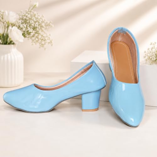 Image of Women's Block Heel Pumps | Comfortable Slip-On Office & Casual Heels | Stylish Women's Pumps
