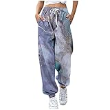 QHDDP Sport Leggings Damen 3/4 Bundeswehr Hose Original Hose Damen G1000 Weiße 3/4 Hose Damen Jogginghosen Mädchen Kurz Jogginghosen Gross Bunt 2-Violett M