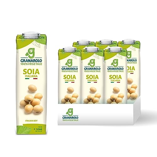Granarolo, Bebida de Soja 1L, 6 Envases de Bebida Vegetal de Soja UHT, 100% Made in Italy, Alto Contenido en Proteínas, Sin Azúcares Añadidos, Sin Lactosa