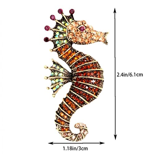 タツノオトシゴブローチ きらめく ラインストーン かわいい 海の動物