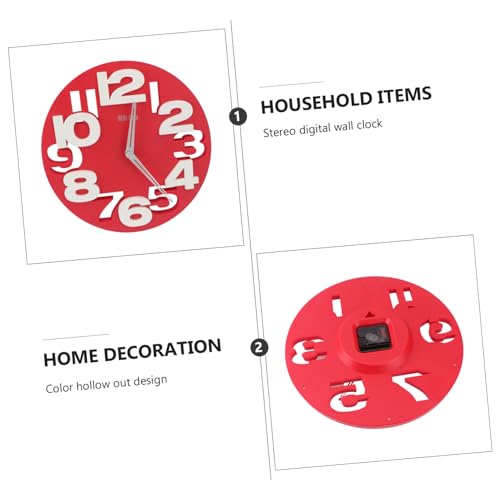 Horloge murale rouge pour bureau et espaces de travail - 3