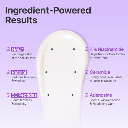 Image of No.9 NAD+ Retinol Peptide Eye Cream 15 ml Retinol Under Eye Serum Dark Circles, Fine Lines Wrinkles Hydrating, Firming Brightening Peptides Niacinamide Glow Treatment Daily Use Under Eye Care