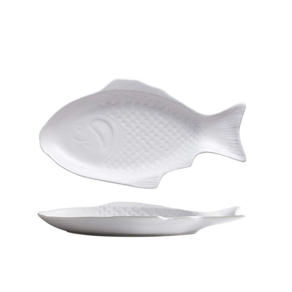 Plato for servir pescado de 11 pulgadas Plato con forma de pescado Plato de pescado Bandeja de comida de cerámica Platos de cena Bandejas for servir de porcelana for aperitivos de carne Postr