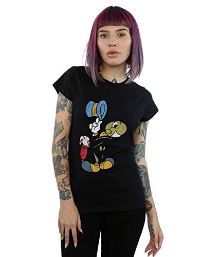 Disney Femme Pinocchio Jiminy Cricket T-Shirt Noir X-Large