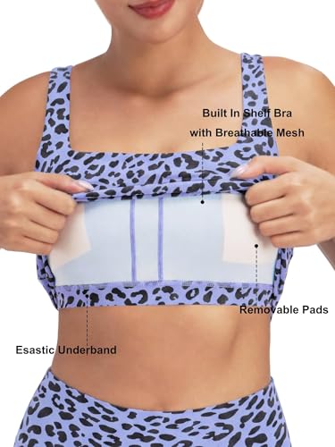 Image of Sunzel Square Neck Longline Sports Bra, Built-in Bra Crop Tank Top | Buttery Soft, Removable Pads, Light to Medium Support, Wide Straight Straps, Yoga, Pilates, Gym, Daily Wear